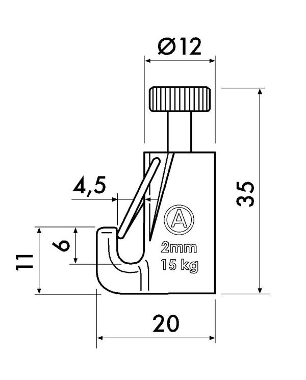 Hooks   Auto Grip Lock 2mm 15kg hook